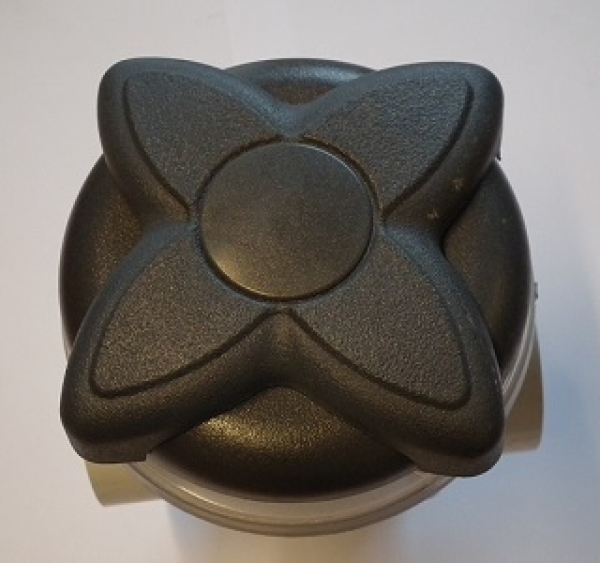 Wasser-Verstellregler 2"  - Lotus - Design Blume - dunkelgrau
